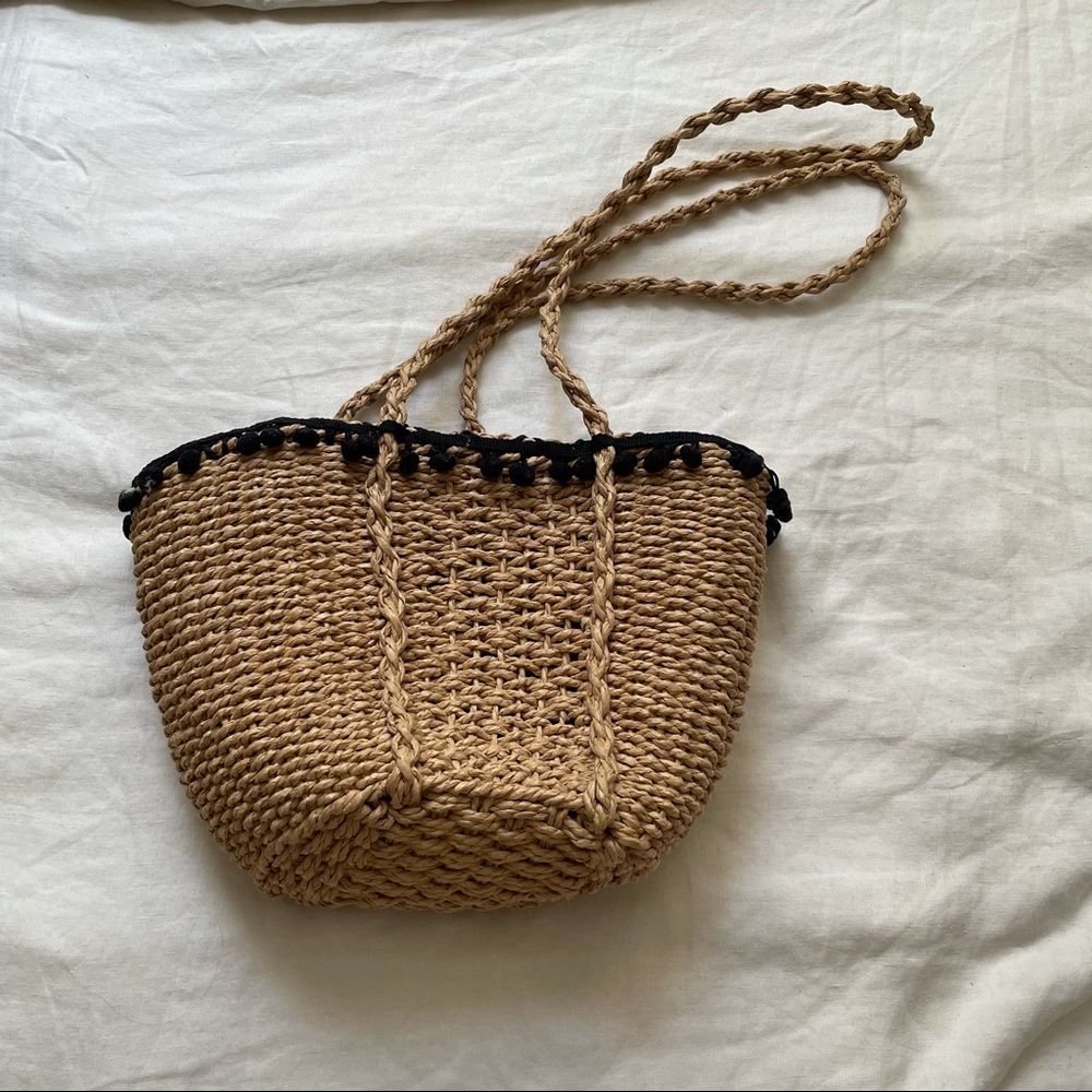 Zara woven basket handbag
